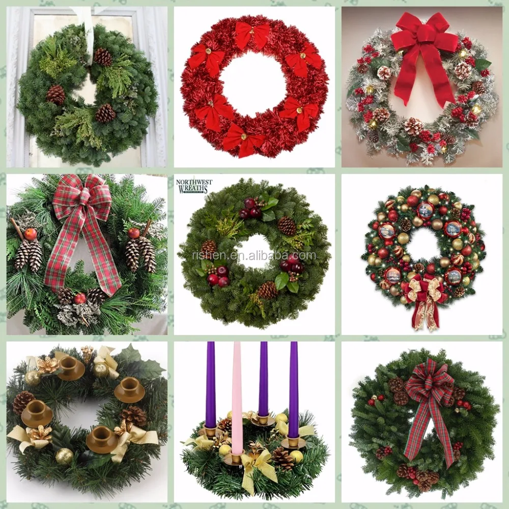 Wholesale Christmas Door Wreath Light Up Fiber Optic Christmas Wreath