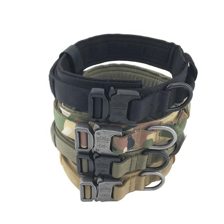 Metal Heavy Duty Cobra Buckle Pet Dog Collar with Handle