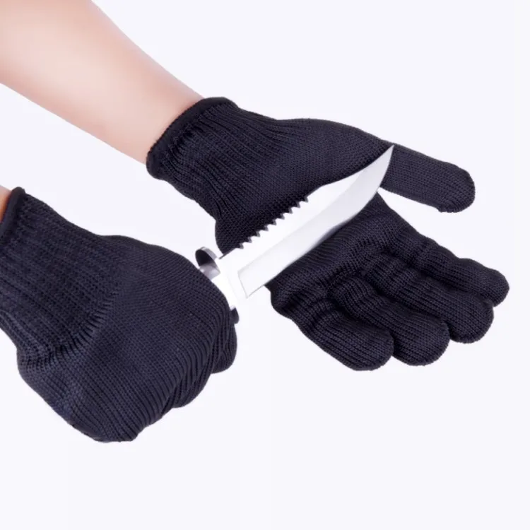 Anti cut resistant gloves level 5 stainless steel wire aramid safety gloves