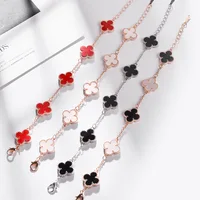 

Wholesale Hotsale Charm Elegant Crystal Clover Flower Jewelry Gold Bracelets for Women Jewelry