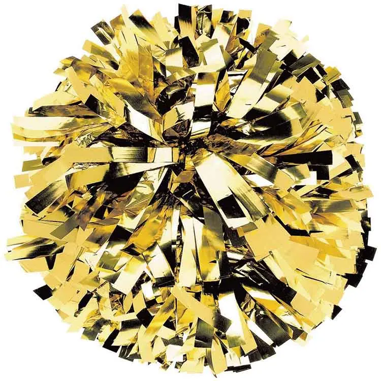 

Yiwu Panda Factory 6 inch metallic Gold cheerleader cheerleading pom poms