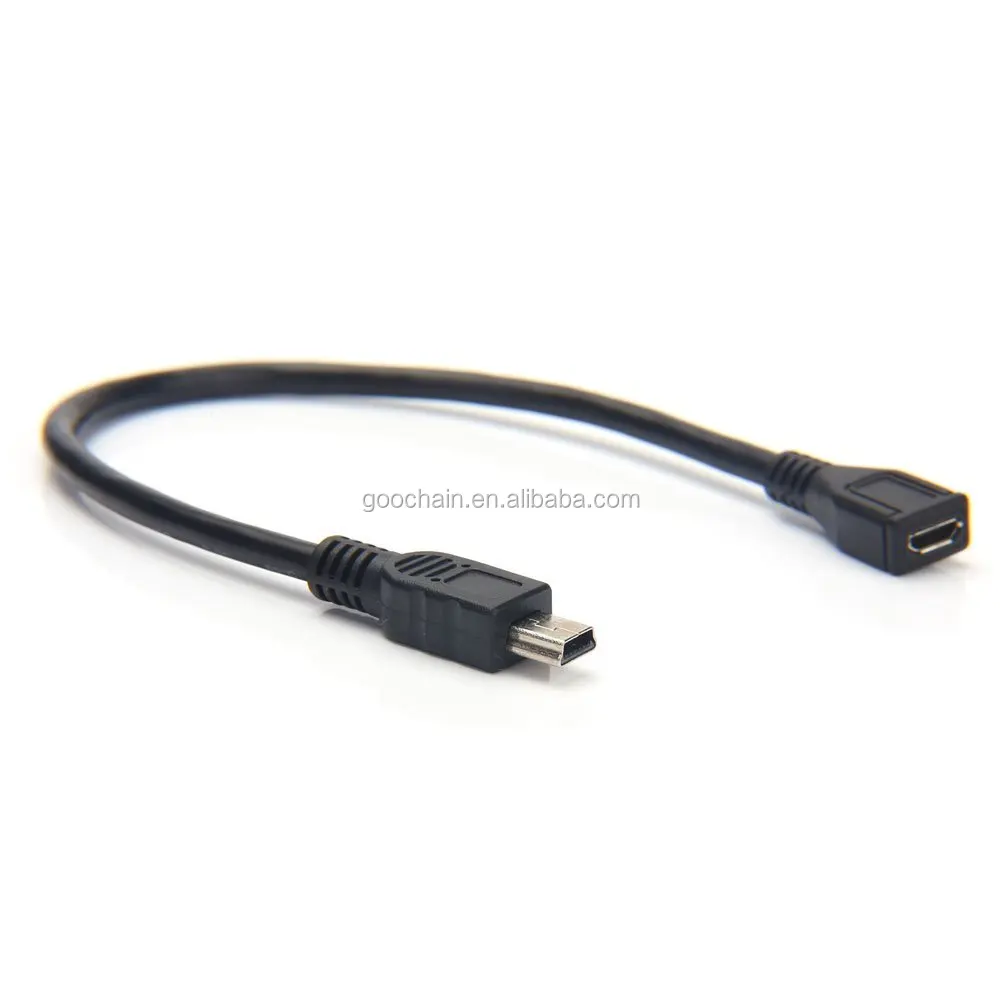 Mini USB B 5 Pin Male Plug To Female Jack Extension Data Adapter Cord CableA HK 