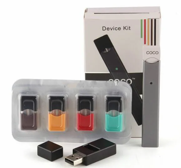 

Factory Price 2018 COCO vape pen battery starter kits 0.7ml empty pods e-cig cartridge compatible with juul pods device charger, Colorful available