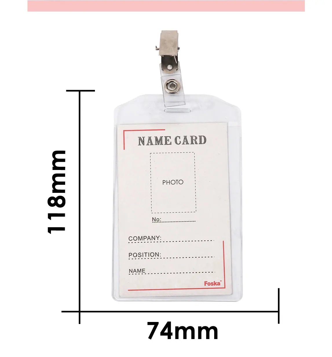 Foska Plastic Waterproof Type Clear Pvc Horizontal Name Tag Badge Id ...