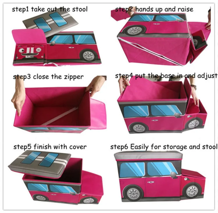 Taburete De Almacenamiento Plegable De Estilo Popular Para Niños,Caja