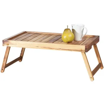 Wooden Small Desk In The Bed Or Office Small Laptop Folding Table