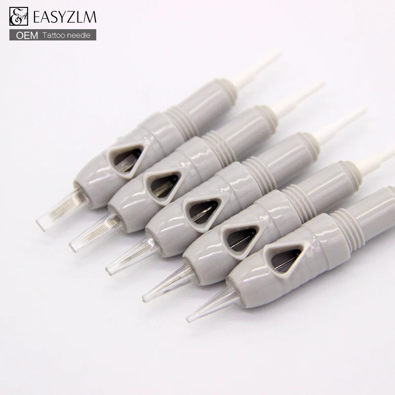 

Grey Plastic Tattoo Accessories Supply Spiral Mouth Sterilized Tattoo Needle Cartridges