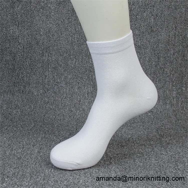 Minori Custom 100% Cotton Plain White Men Dress Socks Organic Cotton ...