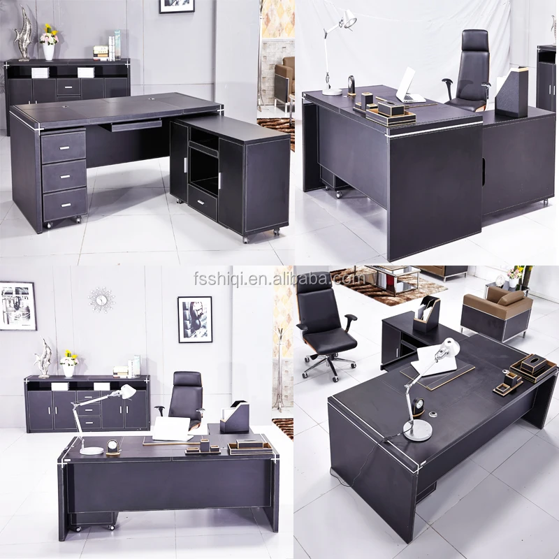 Luxury Office Furniture Leather Desks Lshaped Modern Executive Office