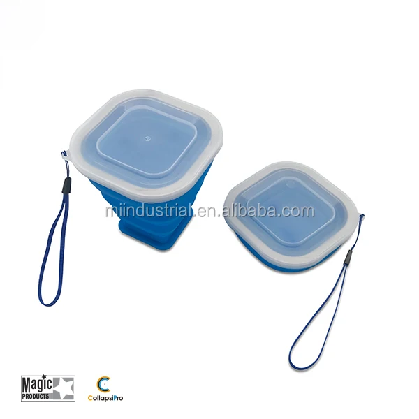 Silicone Foldable Travel Square drinking cup Large size