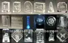 Promotional 3d laser engraved crystal Christmas gifts with led lamp