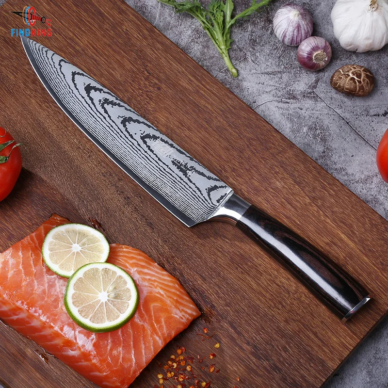 

Findking Multi-Function Laser Veins Blade 8 Inch Stainless Steel Chef Knife Kitchen Knife Slicing Knife