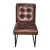 Industrial High Quality Racing Game Cracked Cigar Genuine Tan Leather/PU Iron Leg Conference Chair