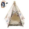 Pet tent foldable pet house wood support washable canvas pet accessories cat bed making