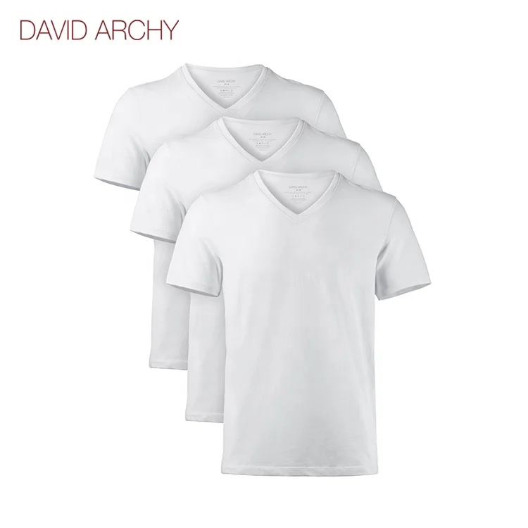 

David Archy Basic Micro Modal V-Neck Undershirts for Men 3 Pack