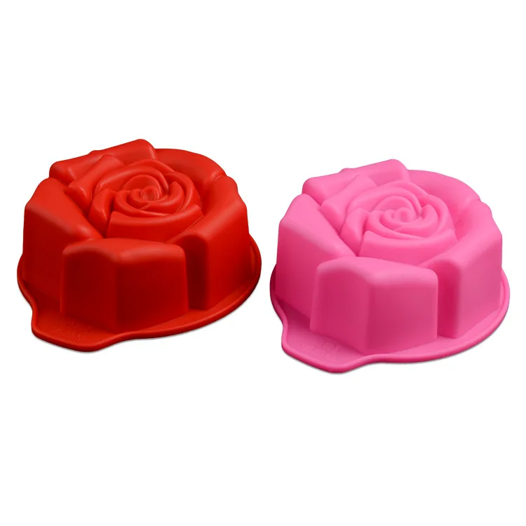 

Hot sale eco-friendly promotional flower cake silicone rose cake mold, Customized color