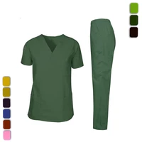 

Cheap Spandex Stretch Fabric Women Medical Uniforms Solid Scrubs Set