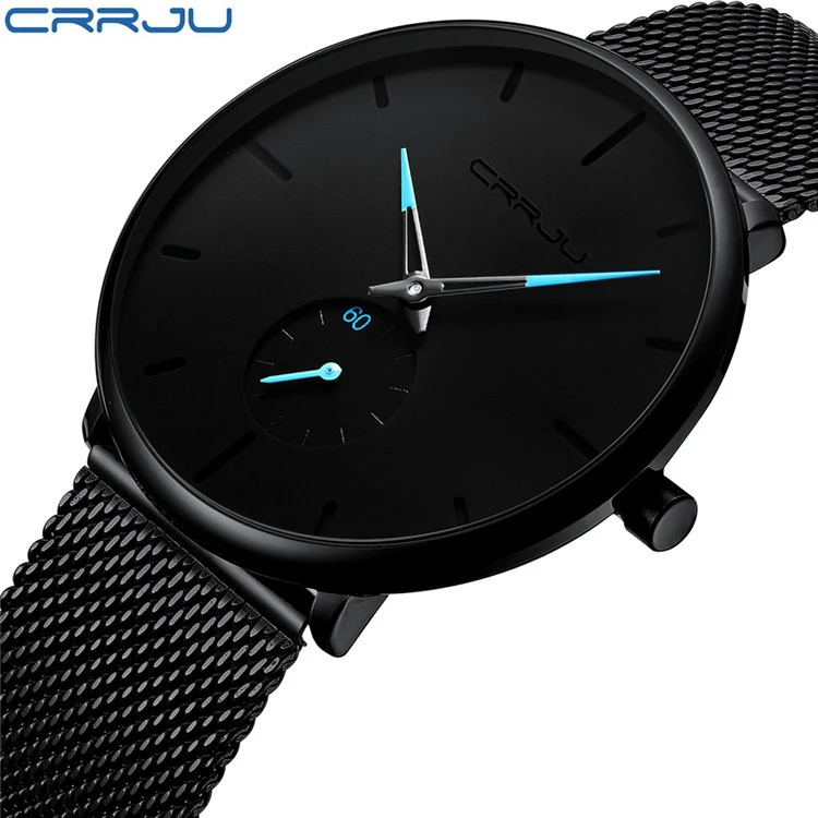 

CRRJU 2150 Top Brand Luxury Quartz Watch Fashion Men Watches Men Casual Slim Mesh Steel Waterproof Sport Watch Relogio Masculino