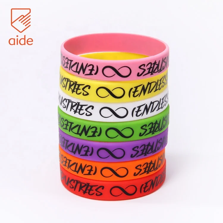 

Guangzhou Factory Crafts Colorful Rubber Wrist Band Imprint OEM Silicone Bracelet, Any color are available