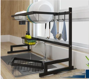 Image of Custom Logo Stainless Steel Kitchen Racks Dry Bowl Sink Put Dishes Drain Rack Kitchen Storage Rack Kitchen Drain Shelf