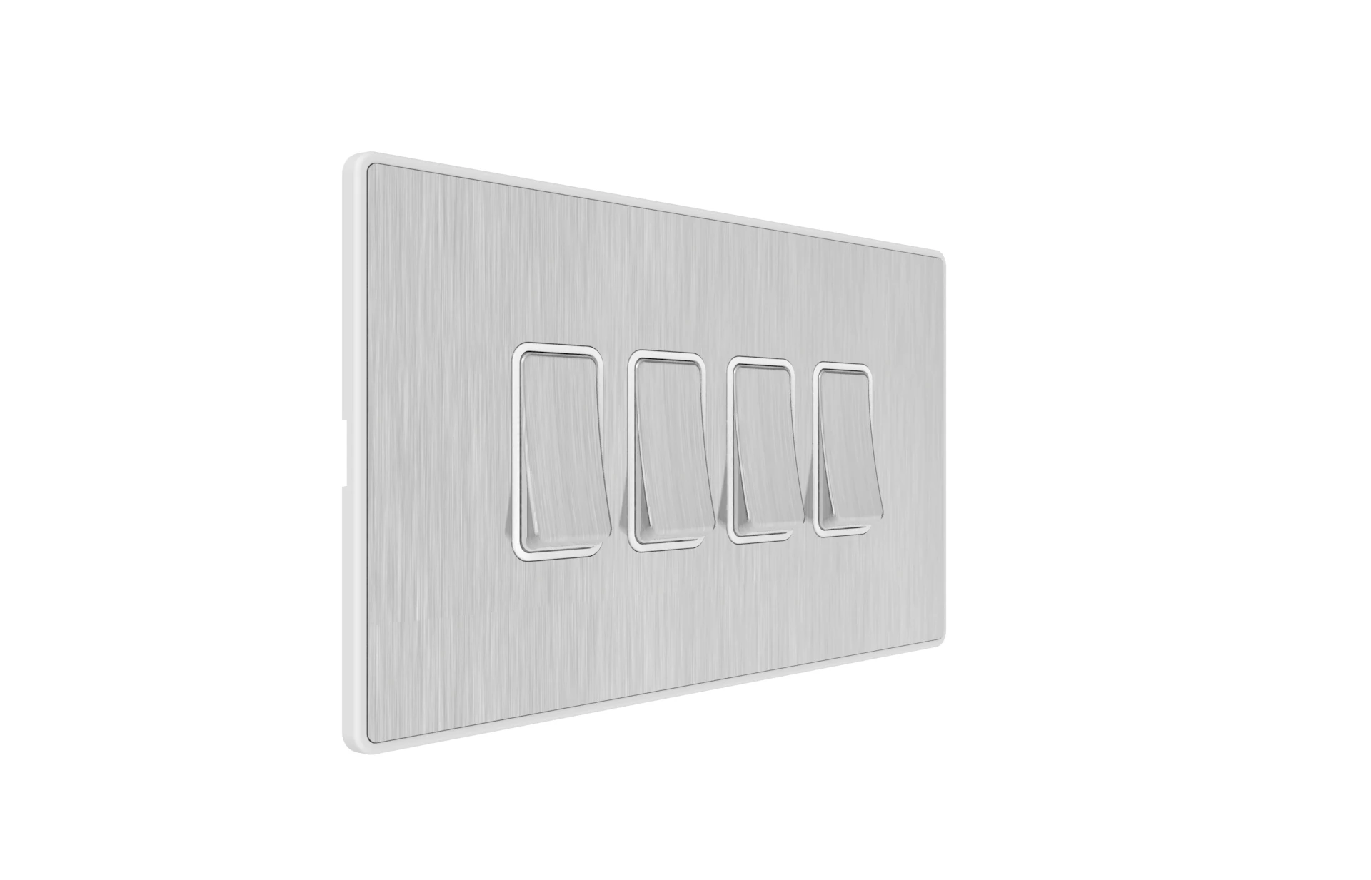 Stainless steel 10 A british standard 4gang uk thin wall switch