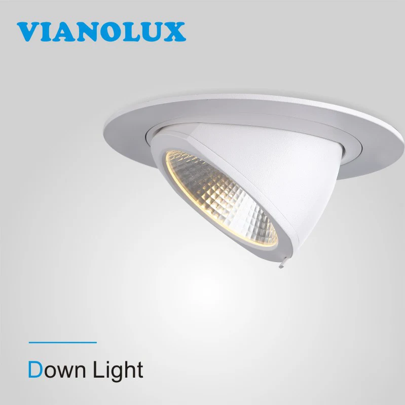 
European Standard Recessed 6 inch 50w Triac Dimmable COB led down light/downlights black frame 
