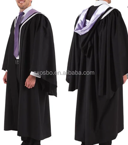 

High Quality College University Academic Cap Graduation University Gown for School, Black