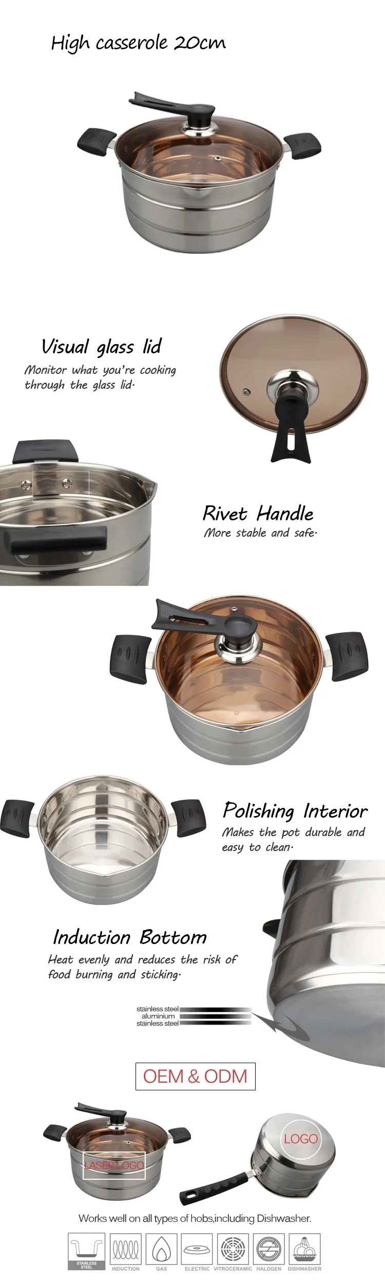 2017 Fashion Design Stainless Steel Turkish Cookware La Sera Kinox