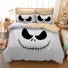 5 Colors Selectable 4 Pieces King/Queen/Twin Size Microfiber Carton Design Christmas Horror Element 3D Bedding Set