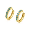 97355 xuping 14k gold plated huggies turkey artificial gemstone jewelry korean earrings making supplies