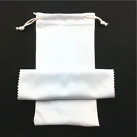 

customized private logo black white pure color microfiber sunglasses eyewear cleaning cloth and pouch set