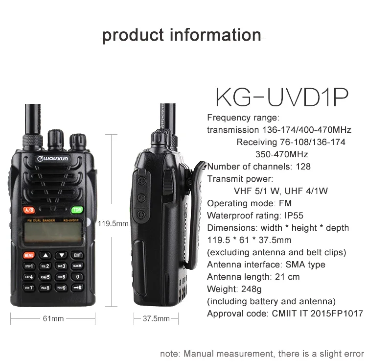 Wouxun KG-UVD1P Dual Band Professional top Two Way Radio Bundle w Custom Programming