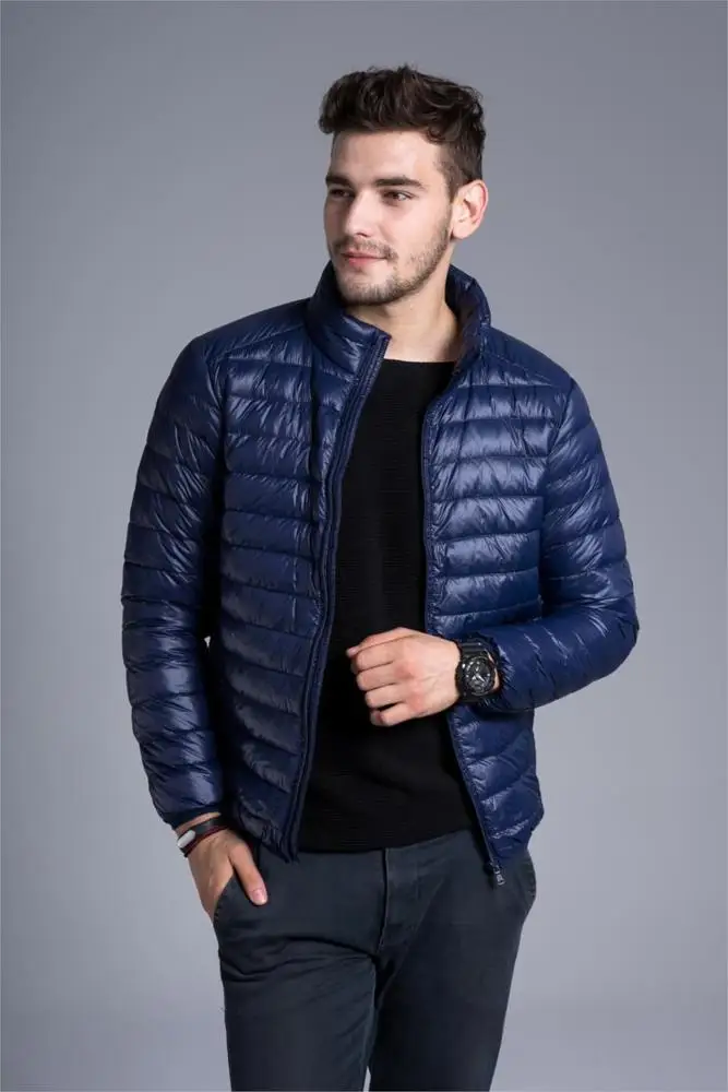 Men 90% Down 10% Feather Content Thin Ultra Light Down Jacket Winter ...