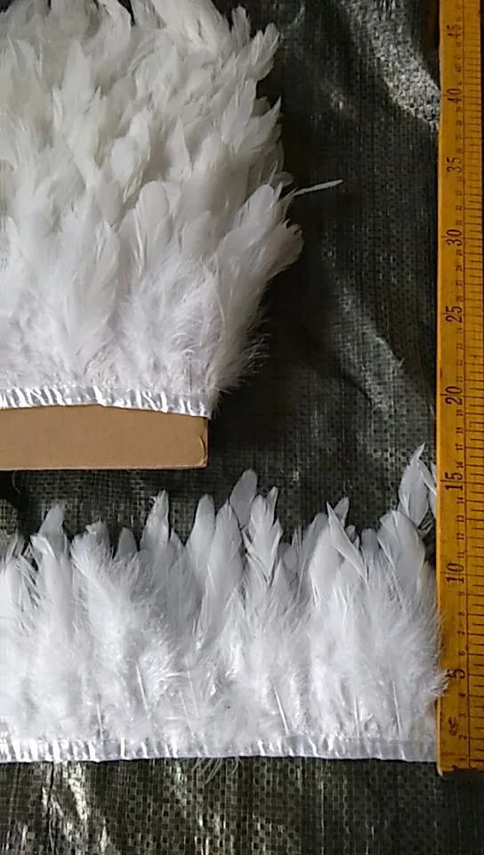 White Rooster Cock Feather Fringe Trimming - Buy Cock Feather Fringe ...