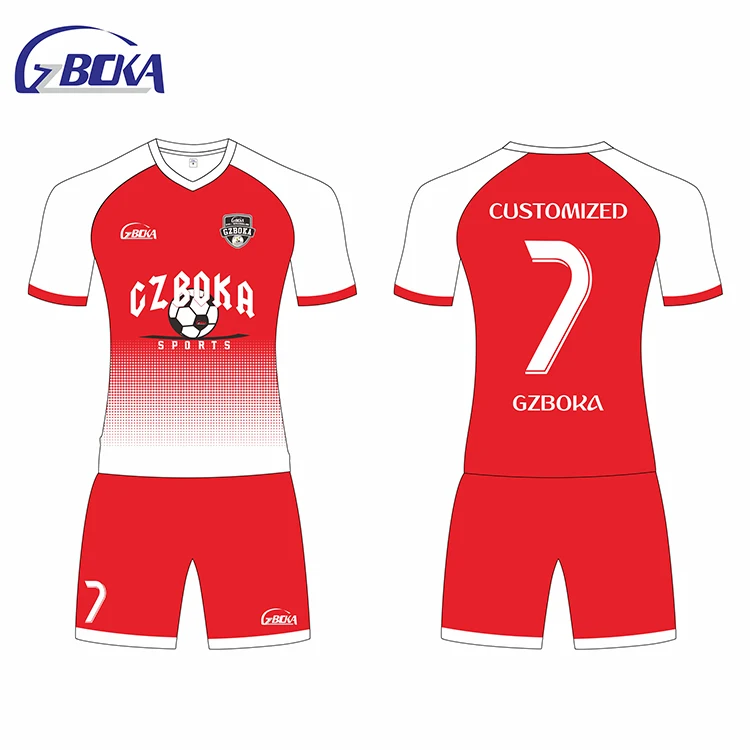 

GZBOKA wholesale sublimated printing custom kids soccer wear children, Any color is available