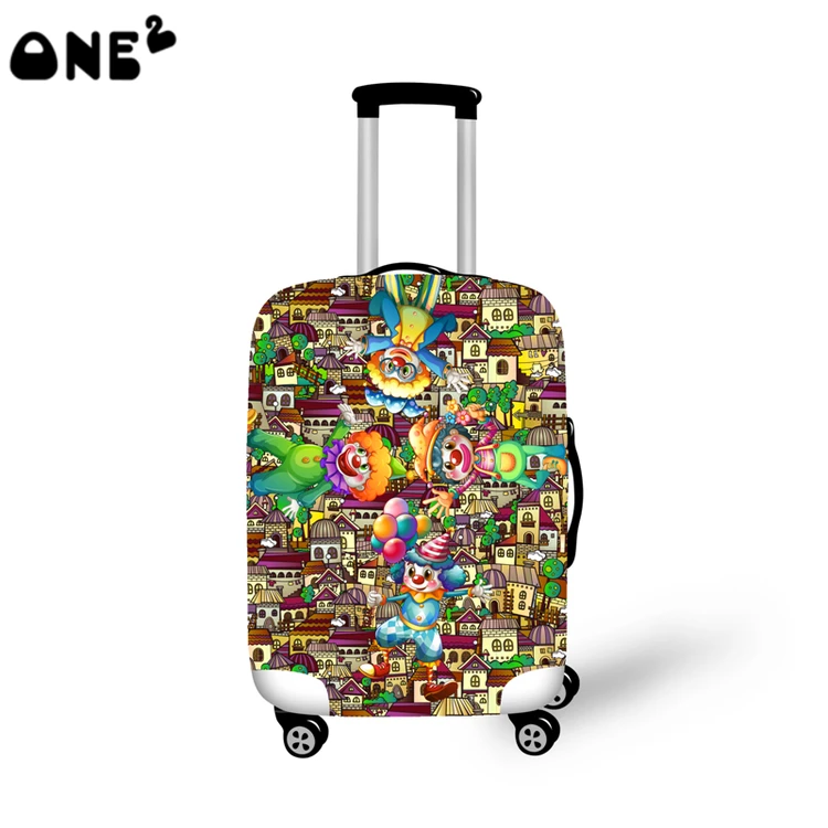 

Full Sublimation Print design farcical clowning folding travel polyester luggage cover, Full printing color