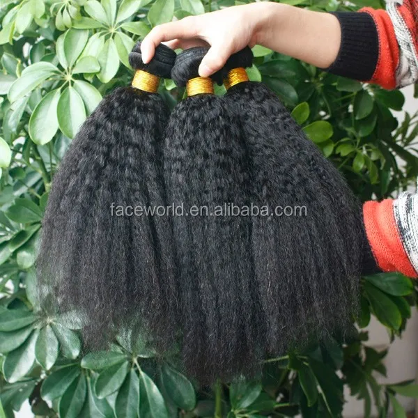 

Factory Wholesale virgin remy malaysian hair coarse kinky straight hair, Natural color