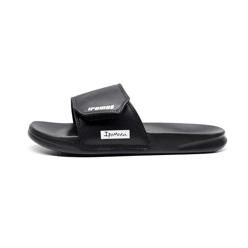 Greatshoe blank sandal slide,custom logo leather slide sandal slipper black slide sandal women