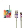 Oil Painting Graphic Identification Labels Removable Reusable Vinyl Decals For Iphone Charger USB Skin Decoration Sticker Wraps