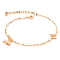 

Marlary Butterfly Shape Gold Plated Anklet Feet Designs, 316L Stainless Steel Anklet Jewelry