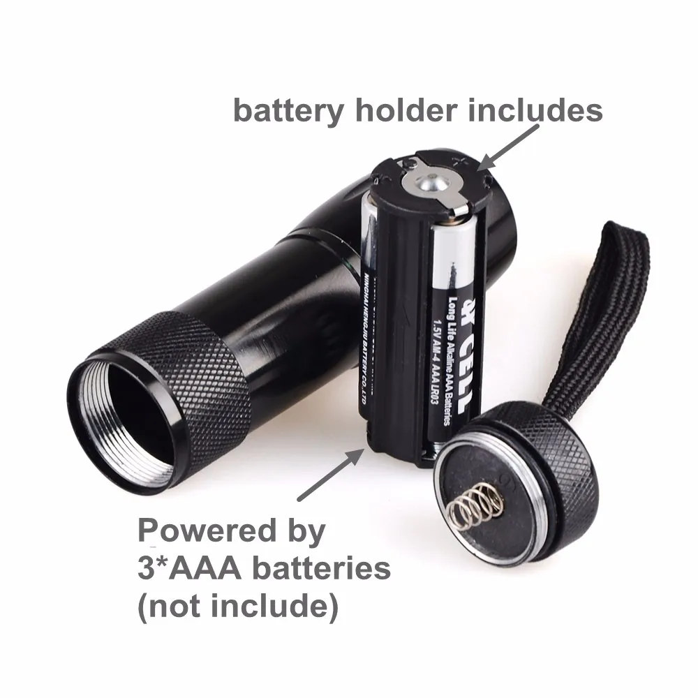 Aluminum Small Portable 365nm nichia uv led flashlight