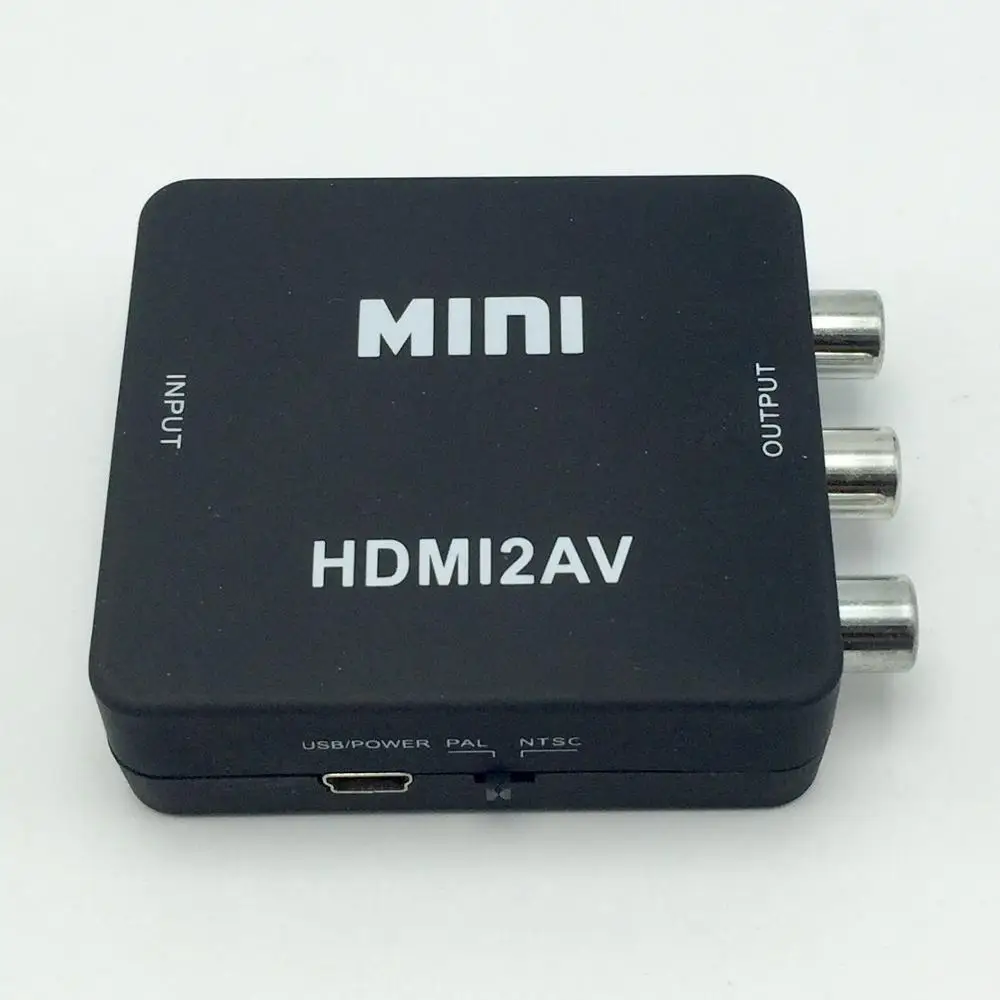 

Black color HD to AV 3 RCA CVBS Video composi to Audio Converter HDMI2AV