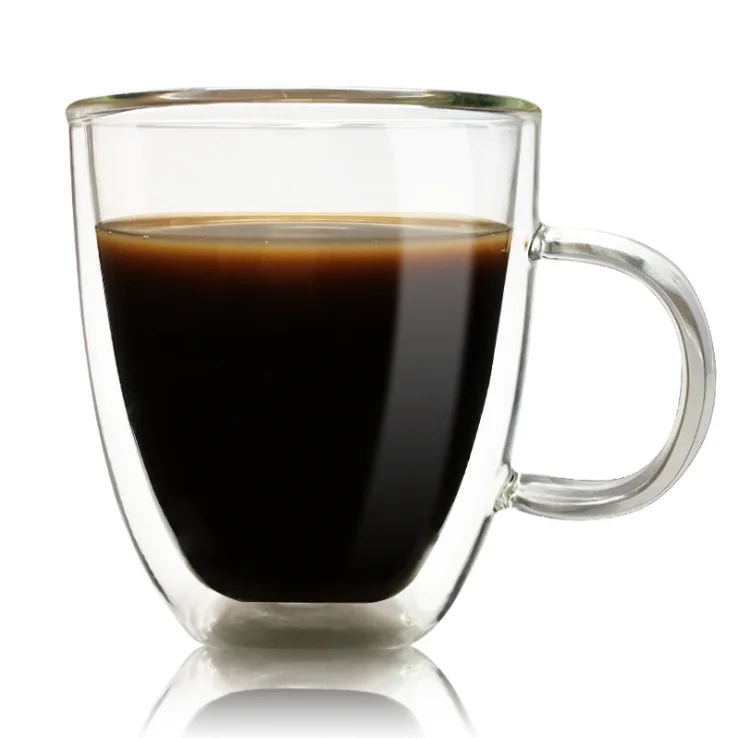 

350ml Elegant Double Walled Glass Coffee Mug