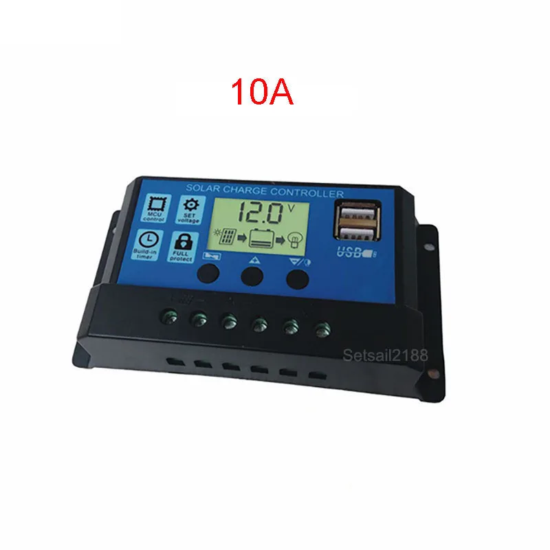 10a Pwm Auto Solar Charge Controller 10a 12v 24v Battery Charger ...