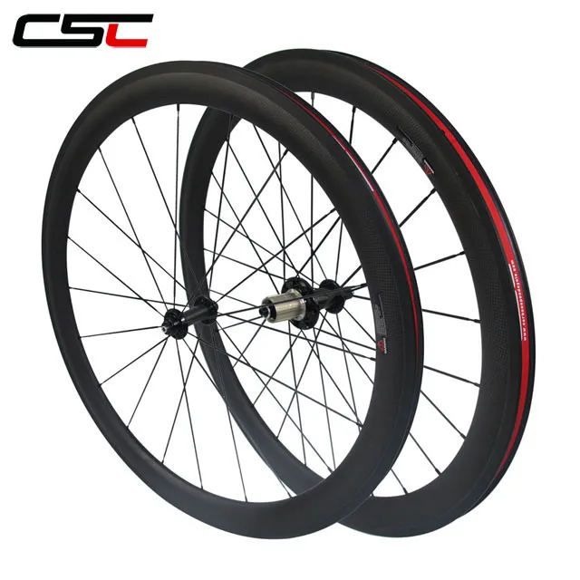 

CSC 25mm Width U Shape 50mm Clincher Carbon Fiber Bicycle Wheels Powerway R51 hub Pillar Aero Spokes