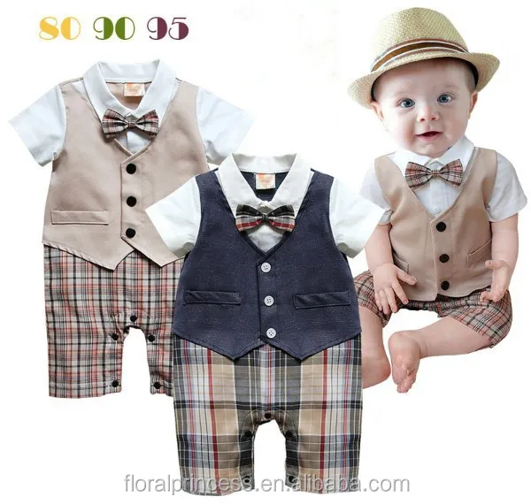 

Hot sale infant baby gentlemen bow tie rompers baby boys summer cool jumpsuit, As picture