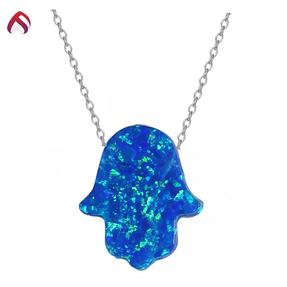 

Hot selling gemstones created opal synthetic kyocera ocean blue hamsa opal wholesaler with good price, Fashionable color