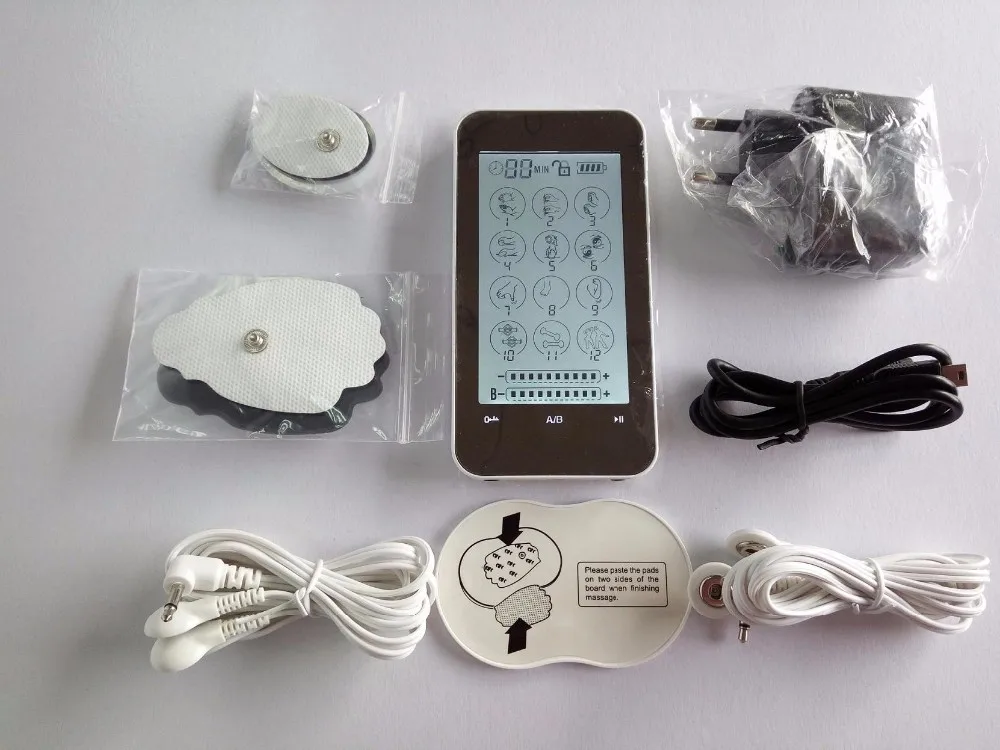 12 Mode Digital TENS/EMS Full Body Massager Unit Touch Screen Therapy Device