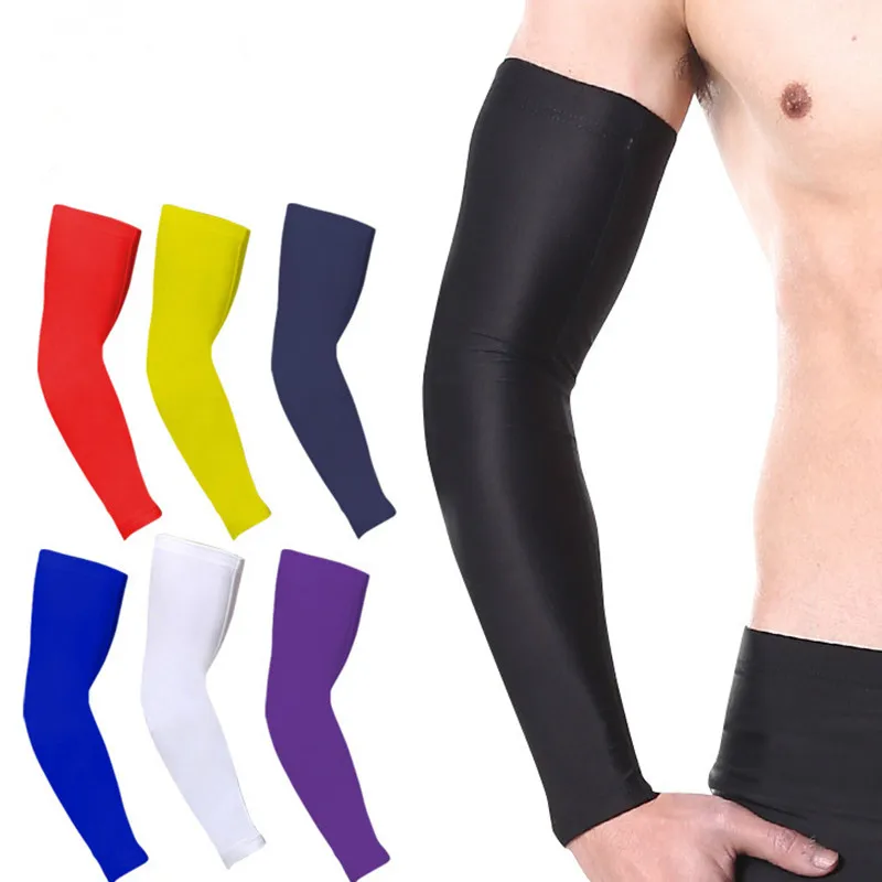 

Logo custom compression arm sleeve Sports Black Arm Sleeves Cycling Basketball UV protector compression sleeve arm, Black,red,green, purple,blue,white, yellow