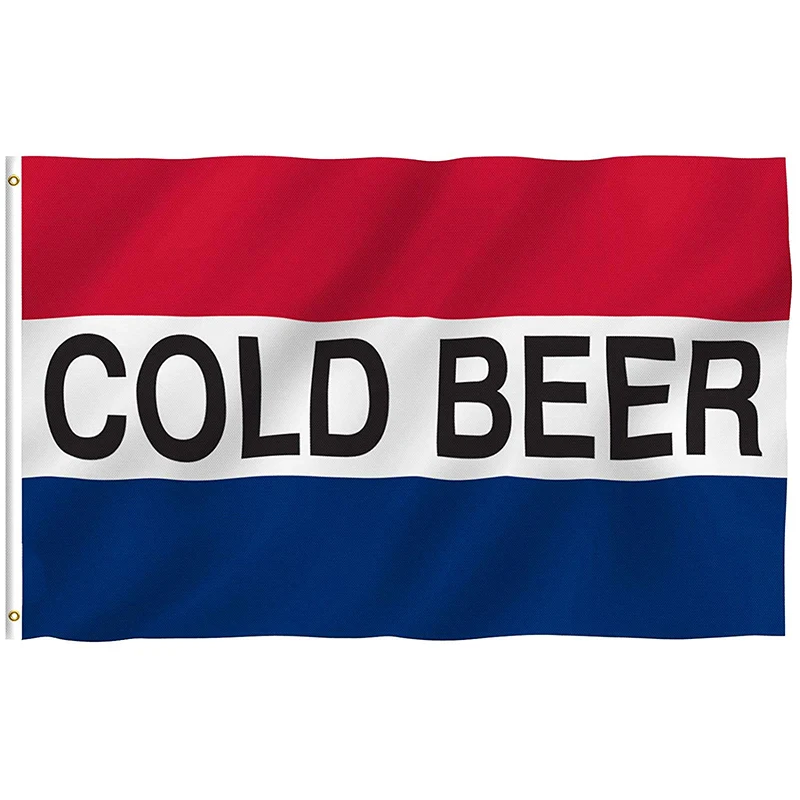 Red And Blue Cold Beer Outdoor Flying Flag Rave Party Decoration